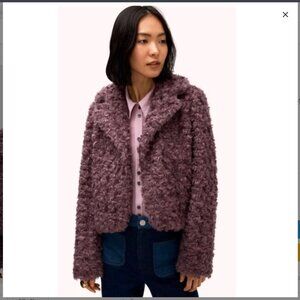 Kate Spade Dark Orchid Faux Fur Jacket - Rare & Chic